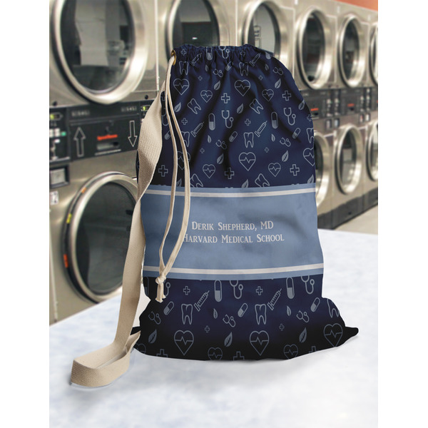 Medical Doctor Laundry Bag in Laundromat