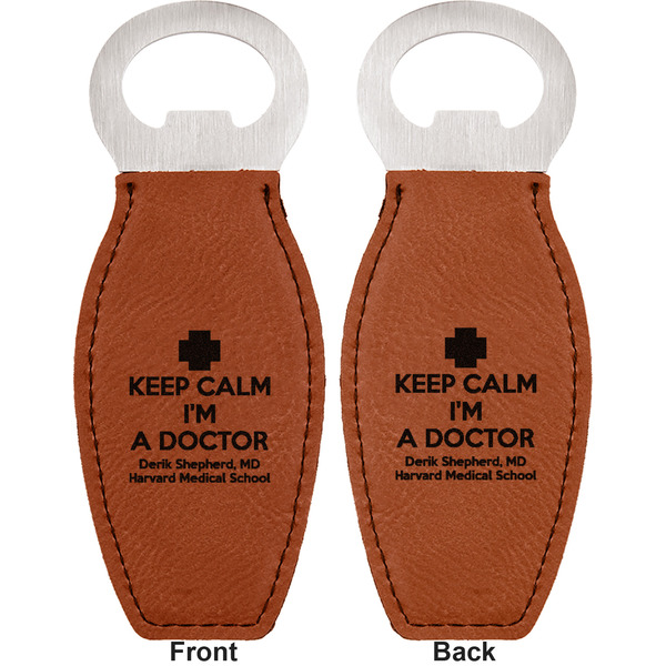 Medical Doctor Leather Bar Bottle Opener - Front and Back