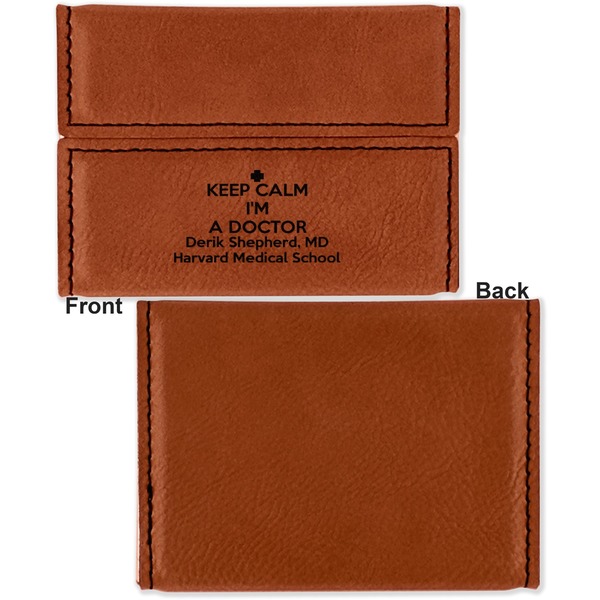 Medical Doctor Leather Business Card Holder Front Back Single Sided - Apvl