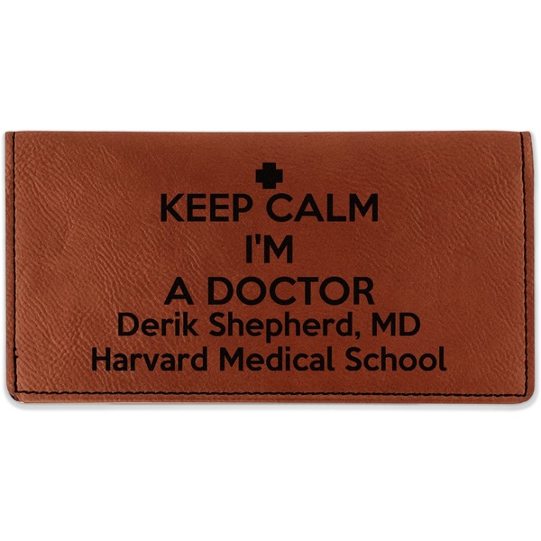 Custom Medical Doctor Leatherette Checkbook Holder - Single Sided (Personalized)