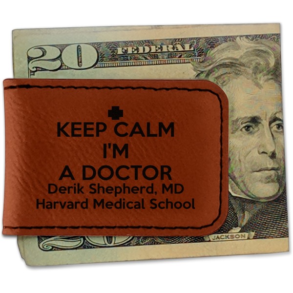 Custom Medical Doctor Leatherette Magnetic Money Clip - Double Sided (Personalized)