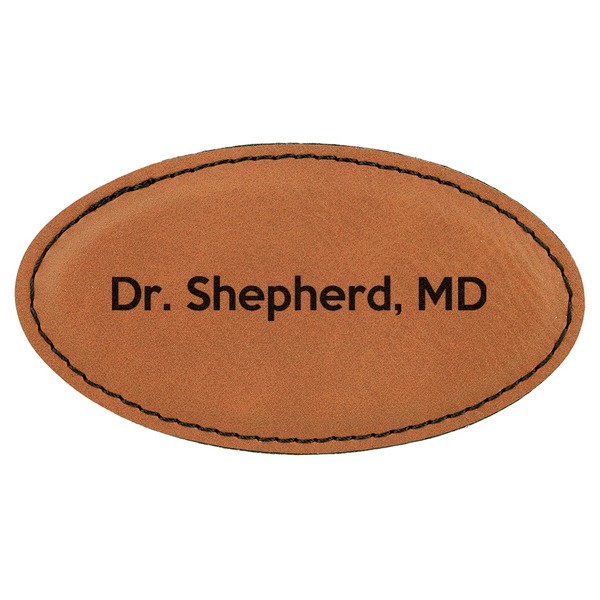 Custom Medical Doctor Leatherette Oval Name Badge with Magnet (Personalized)