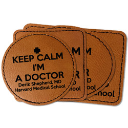 Medical Doctor Faux Leather Iron On Patch (Personalized)
