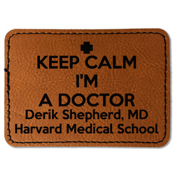 Medical Doctor Faux Leather Iron On Patch - Rectangle (Personalized)