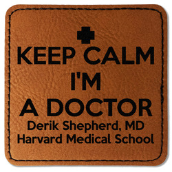 Medical Doctor Faux Leather Iron On Patch - Square (Personalized)