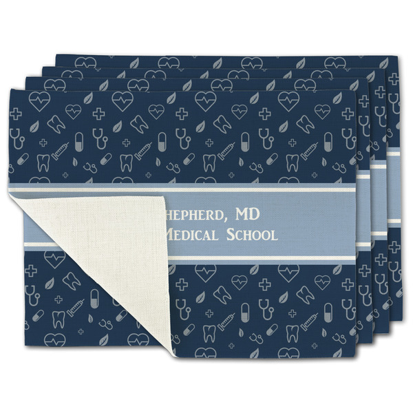 Custom Medical Doctor Single-Sided Linen Placemat - Set of 4 w/ Name or Text