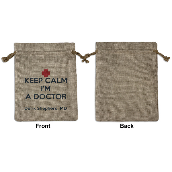 Medical Doctor Medium Burlap Gift Bag - Front Approval