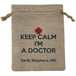 Medical Doctor Medium Burlap Gift Bag - Front (Personalized)
