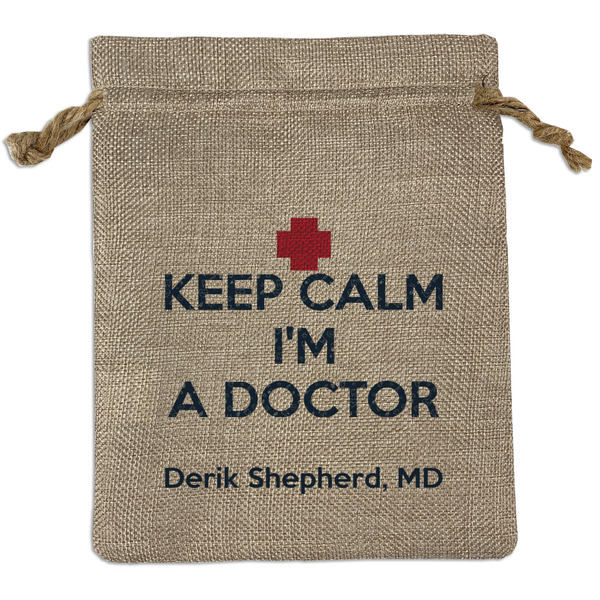 Custom Medical Doctor Medium Burlap Gift Bag - Front (Personalized)