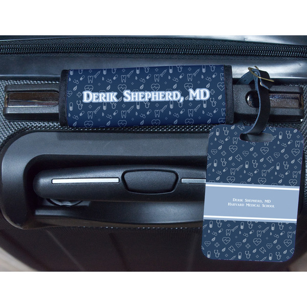Medical Doctor Metal Luggage Tag & Handle Wrap - In Context