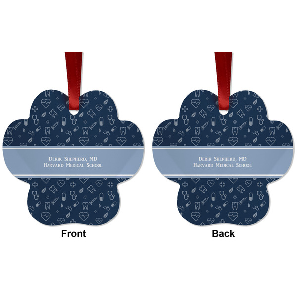 Medical Doctor Metal Paw Ornament - Front and Back