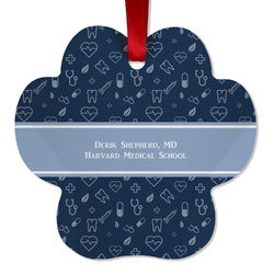 Medical Doctor Metal Paw Ornament - Double Sided w/ Name or Text