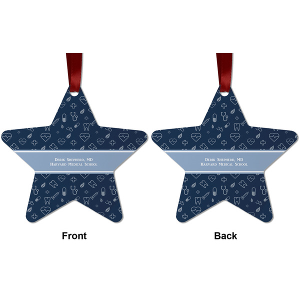 Medical Doctor Metal Star Ornament - Front and Back