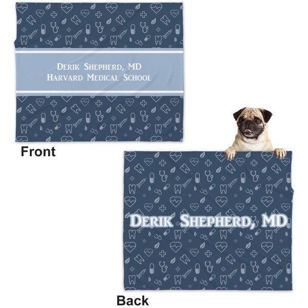 Medical Doctor Microfleece Dog Blanket - Large- Front & Back