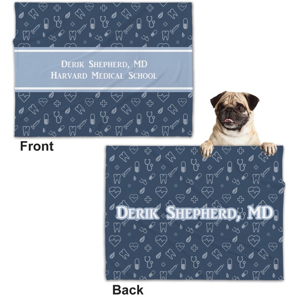 Medical Doctor Microfleece Dog Blanket - Regular - Front & Back