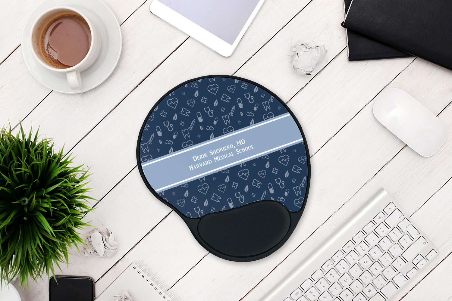 Custom Medical Doctor Mouse Pad with Wrist Support YouCustomizeIt