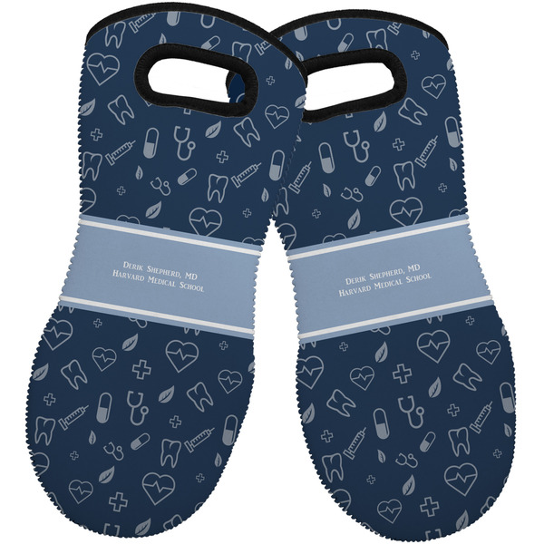 Custom Medical Doctor Neoprene Oven Mitts - Set of 2 w/ Name or Text