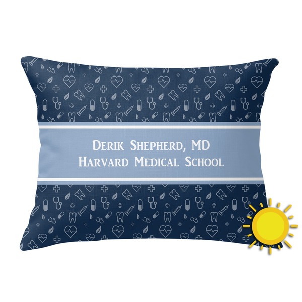 Custom Medical Doctor Outdoor Throw Pillow (Rectangular) (Personalized)