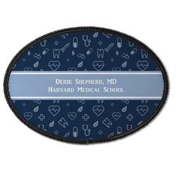 Medical Doctor Iron On Oval Patch w/ Name or Text
