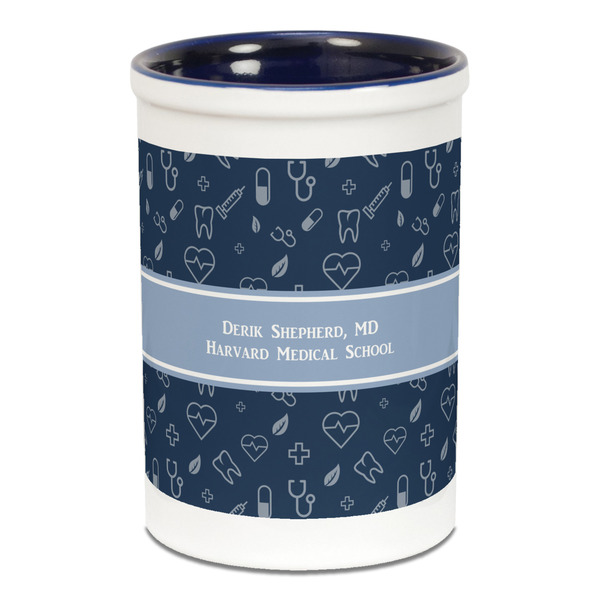 Custom Medical Doctor Ceramic Pencil Holders - Blue