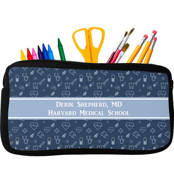 Custom Medical Doctor Neoprene Pencil Case - Small w/ Name or Text
