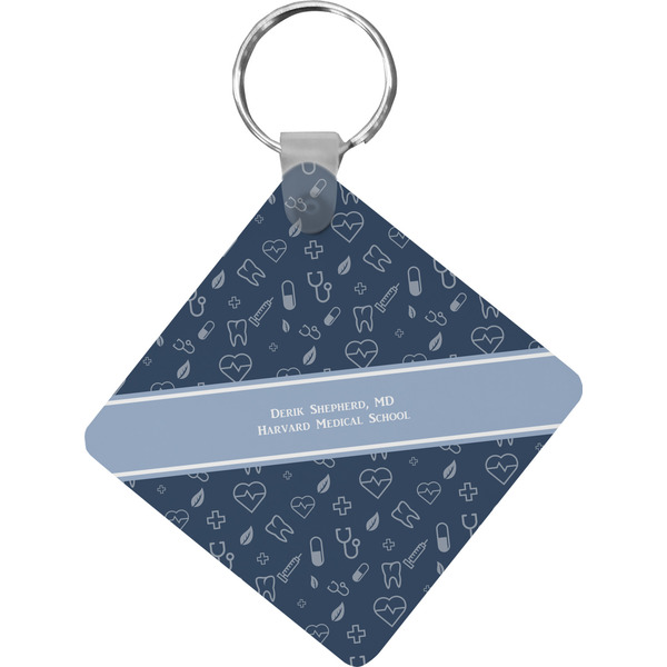 Custom Medical Doctor Diamond Plastic Keychain w/ Name or Text