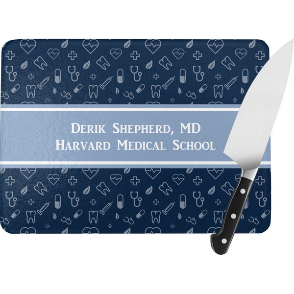 Custom Medical Doctor Rectangular Glass Cutting Board (Personalized)