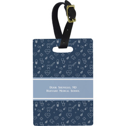 Medical Doctor Plastic Luggage Tag - Rectangular w/ Name or Text