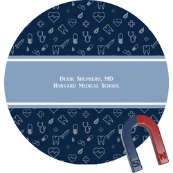 Medical Doctor Round Fridge Magnet (Personalized)