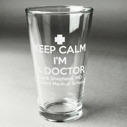 Medical Doctor Pint Glass - Engraved (Single) (Personalized)