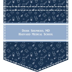 Medical Doctor Iron On Faux Pocket (Personalized)
