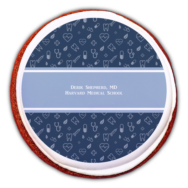 Medical Doctor Printed Icing Circle - Large - On Cookie
