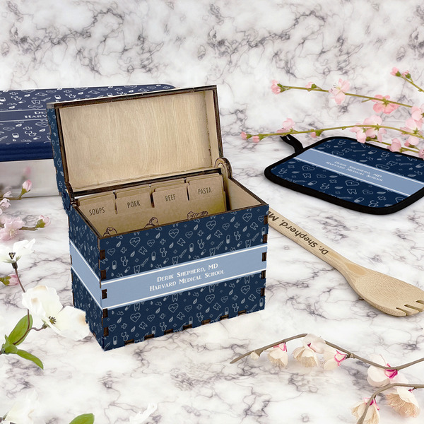 Medical Doctor Recipe Box - Full Color - In Context