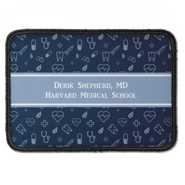 Custom Medical Doctor Iron On Rectangle Patch w/ Name or Text