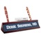 Medical Doctor Red Mahogany Nameplates with Business Card Holder - Angle