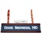 Medical Doctor Red Mahogany Nameplates with Business Card Holder - Straight