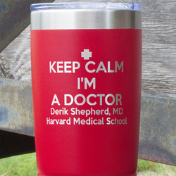 Medical Doctor 20 oz Stainless Steel Tumbler - Red - Single Sided (Personalized)