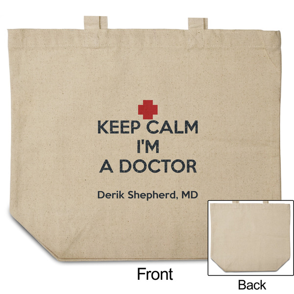Medical Doctor Reusable Cotton Grocery Bag - Front & Back View