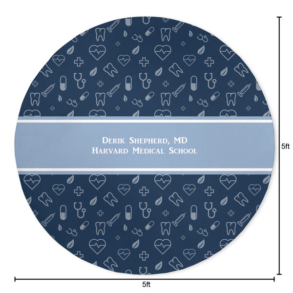 Medical Doctor Round Area Rug - Size