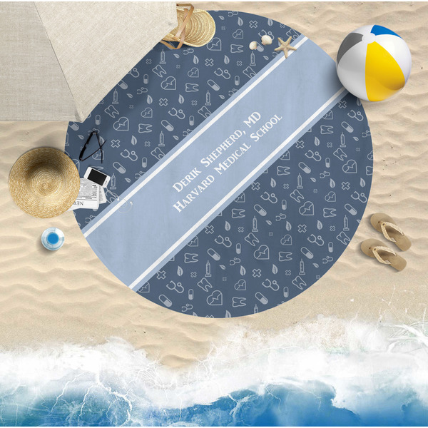 Medical Doctor Round Beach Towel Lifestyle