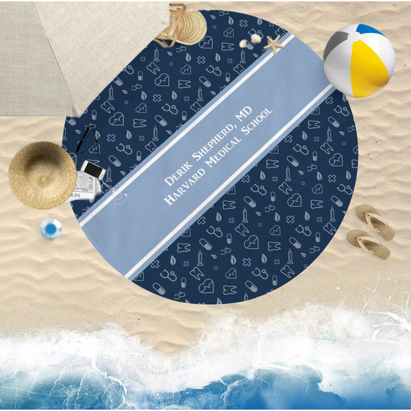Medical Doctor Round Beach Towel Lifestyle