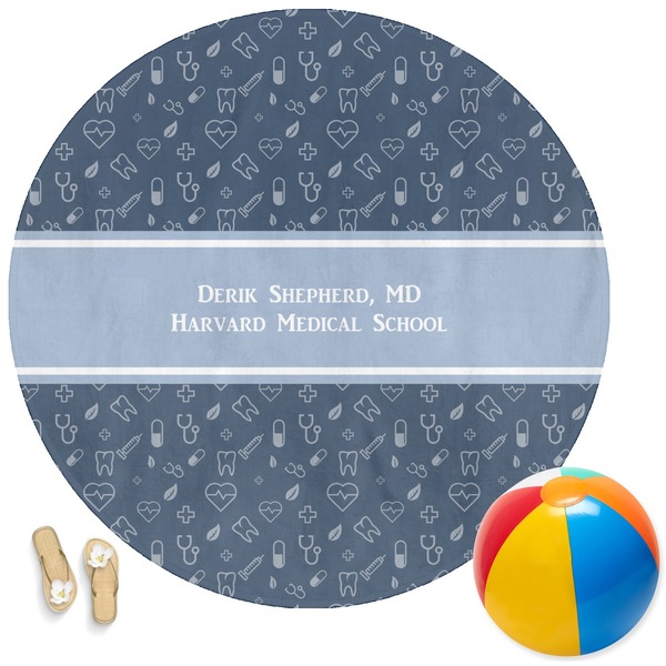 Custom Medical Doctor Round Beach Towel (Personalized)