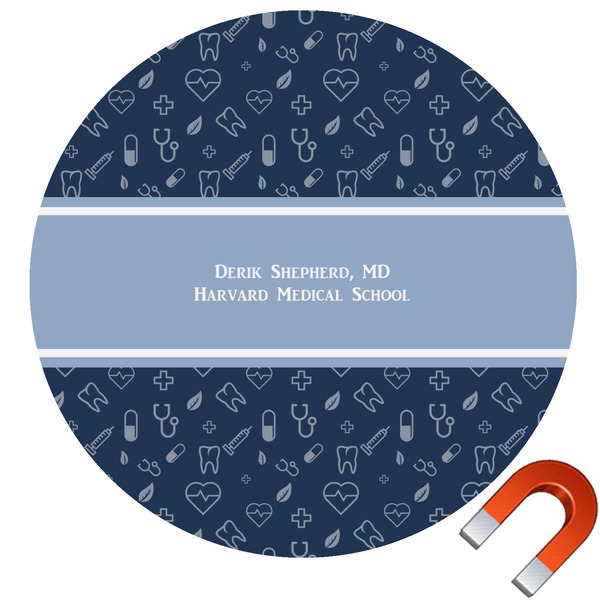 Custom Medical Doctor Round Car Magnet - 6" (Personalized)