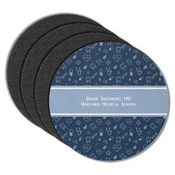 Medical Doctor Round Rubber Backed Coasters - Set of 4 (Personalized)