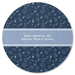 Medical Doctor Round Rubber Backed Coaster (Personalized)