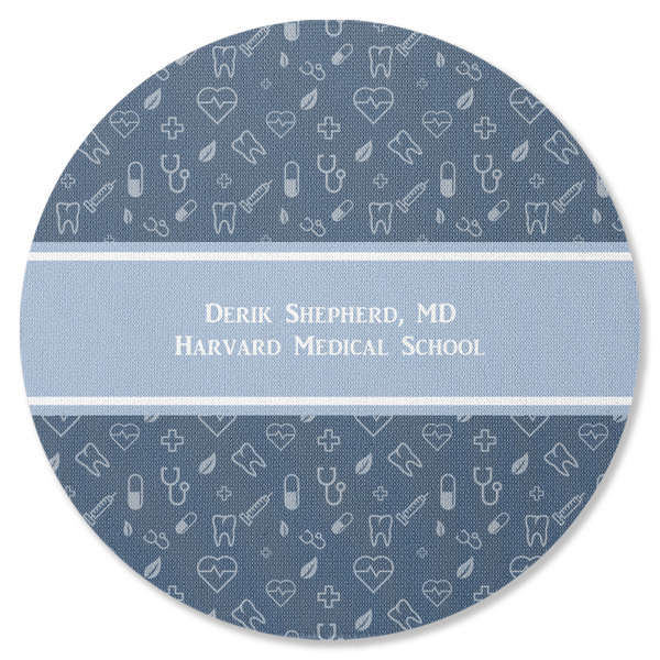 Custom Medical Doctor Round Rubber Backed Coaster (Personalized)