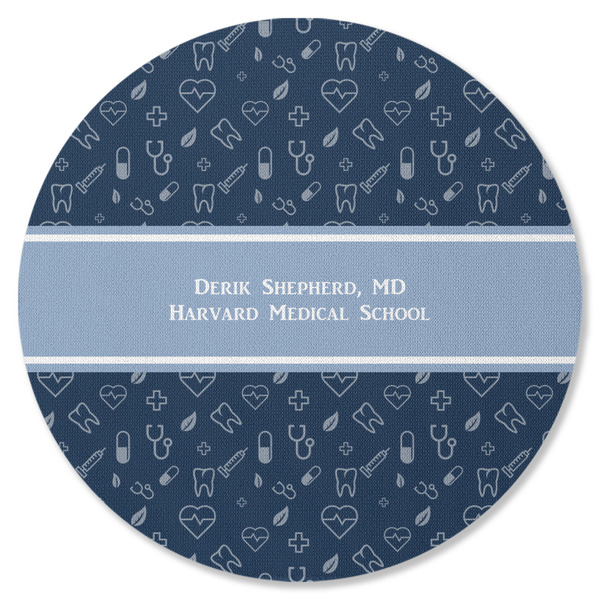 Custom Medical Doctor Round Rubber Backed Coaster (Personalized)