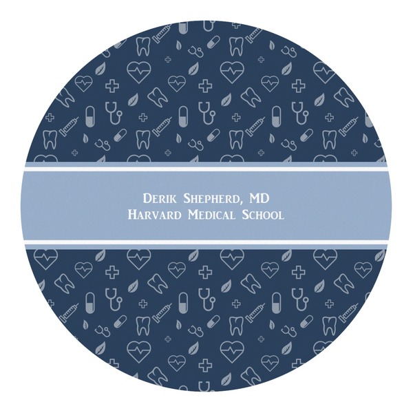 Custom Medical Doctor Round Decal - Large (Personalized)