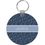 Medical Doctor Round Plastic Keychain (Personalized)