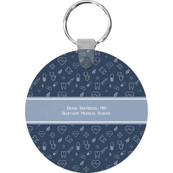 Custom Medical Doctor Round Plastic Keychain (Personalized)